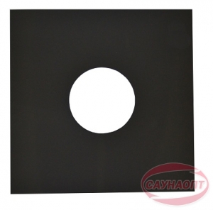 Накладка декоративная (квадратная)  чёрная сталь 0,7 мм,550x550  Ø 200