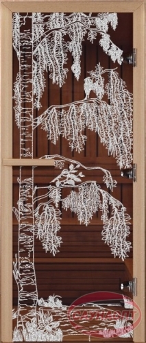 СИЛА АЛТАЯ "БЕРЁЗКА " дверь стекло бронза прозрачная 70х190см (лиственная), 3 петли