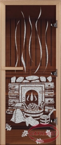 СИЛА АЛТАЯ "БАНЬКА" дверь стекло бронза прозрачная 70х190см (лиственная) , 3 петли