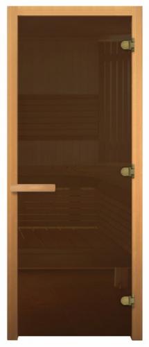 Дверь для бани Бронза 1900х700мм (8мм, 3 петли 716 GB) (Магнит) (ОСИНА) (правая)