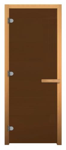 Дверь для бани Бронза Матовая 1700х700мм (8мм, 3 петли 716 CR) (Магнит) (ХВОЯ)