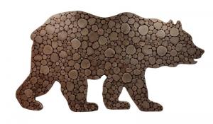 Панно Медведь из можжевельника 1800 х 970 мм